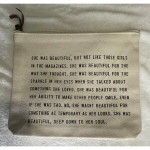 Sugarboo & Co. She Was Beautiful Canvas Zip Bag Makeup Bag Pencil Case F Scott F